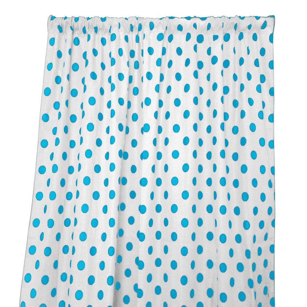 Classic Modern Simple Polka Dots Cotton Curtain Panel Backdrop Window Treatment Decoration Wedding Parties Showers Events Holiday Dcor (58" Wide x 120" Long, Turquoise/White)