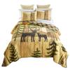 Donna Sharp Full/Queen Polyester Bedding Set - 3 Piece - Painted Deer Lodge Quilt Set with Full/Queen Quilt and Two Standard Pillow Shams - Fits Queen Size and Full Size Beds - Machine Washable view 3