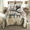 Donna Sharp King Polyester Bedding Set - 3 Piece - Painted Deer Lodge Quilt Set with King Quilt and Two Standard Pillow Shams - Machine Washable view 2