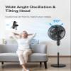 PELONIS PFS45A5BBB 18 inch 5-Blade Oscillating, Adjustable Standing Pedestal Remote, LED Display, 5 Speed Setting and 7-Hour Timer Fan, Black view 2