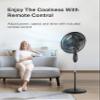 PELONIS PFS45A5BBB 18 inch 5-Blade Oscillating, Adjustable Standing Pedestal Remote, LED Display, 5 Speed Setting and 7-Hour Timer Fan, Black view 3