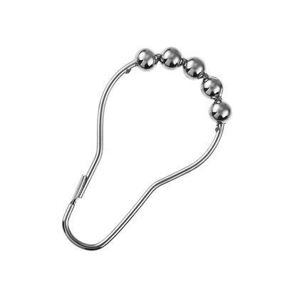 Aicosineg 12pcs Iron Metal Shower Curtain Ring Hooks for Home Decoration Bathroom Curtains Liners Bedroom Silver Tone
