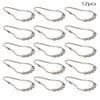 Aicosineg 12pcs Iron Metal Shower Curtain Ring Hooks for Home Decoration Bathroom Curtains Liners Bedroom Silver Tone view 2