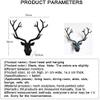 LQX Statue Deer Head Statue Wall Hanging Animal Head Resin Craft Living Room Bedroom Garden Home Decoration (Color : Black) view 3