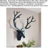 LQX Statue Deer Head Statue Wall Hanging Animal Head Resin Craft Living Room Bedroom Garden Home Decoration (Color : Black) view 4