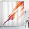 Ambesonne Abstract Shower Curtain, Ombre Elements with Geometrical Thick Lines Vivid Ray Design Art, Cloth Fabric Bathroom Decor Set with Hooks, 69" W x 84" L, Dark Orange view 1