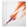 Ambesonne Abstract Shower Curtain, Ombre Elements with Geometrical Thick Lines Vivid Ray Design Art, Cloth Fabric Bathroom Decor Set with Hooks, 69" W x 84" L, Dark Orange view 2