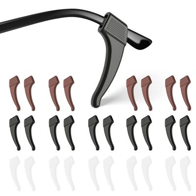 SMARTTOP 20 Pairs Anti-Slip Eyeglass Ear Grips Hook, Comfortable Silicone Elastic Eyeglasses Temple Tips Sleeve Retainer-For Eyeglasses Sunglasses Spectacles Glasses(Black+Clear+Brown)