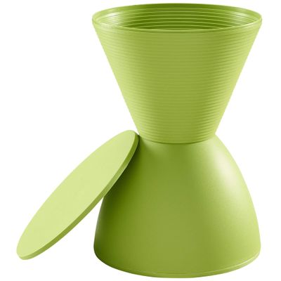 Ergode Haste Stool | Versatile Side Table & Accent Piece | Durable Polypropylene | Indoor & Outdoor Use | Green