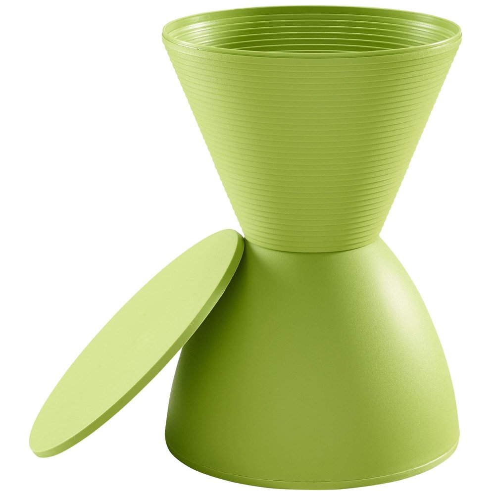 Ergode Haste Stool | Versatile Side Table & Accent Piece | Durable Polypropylene | Indoor & Outdoor Use | Green