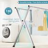 JAUREE 63 Inches Clothes Drying Rack, Drying Rack Clothing Folding Indoor Outdoor, Heavy Duty Stainless Steel Laundry Rack, Foldable Portable Large Clothes Rack Garment Rack with 20 Windproof Hooks view 3
