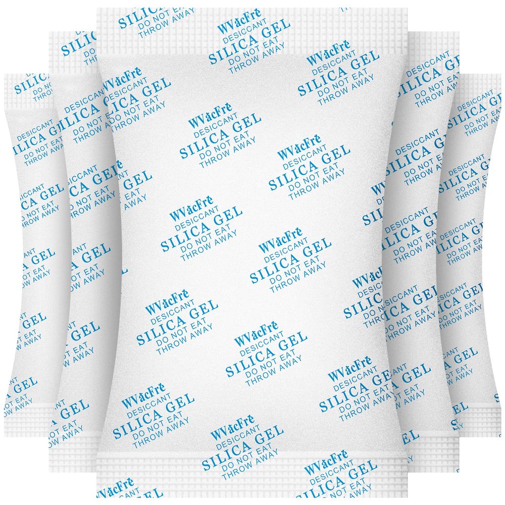 WVacFre 10 Gram(100Packs) Food Grade Moisture Absorber Silica Gel Desiccant Packets for Storage,Desiccant Beads Silica Gel Packs for Moisture Control