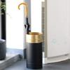 Umbrella Racks Black Gold Metal Umbrella Stand Umbrella Holder, with Mobile Drip Tray and 4 Hooks, Home Corridor Entrance Umbrella Cane Storage Bucket, 21X47cm view 3