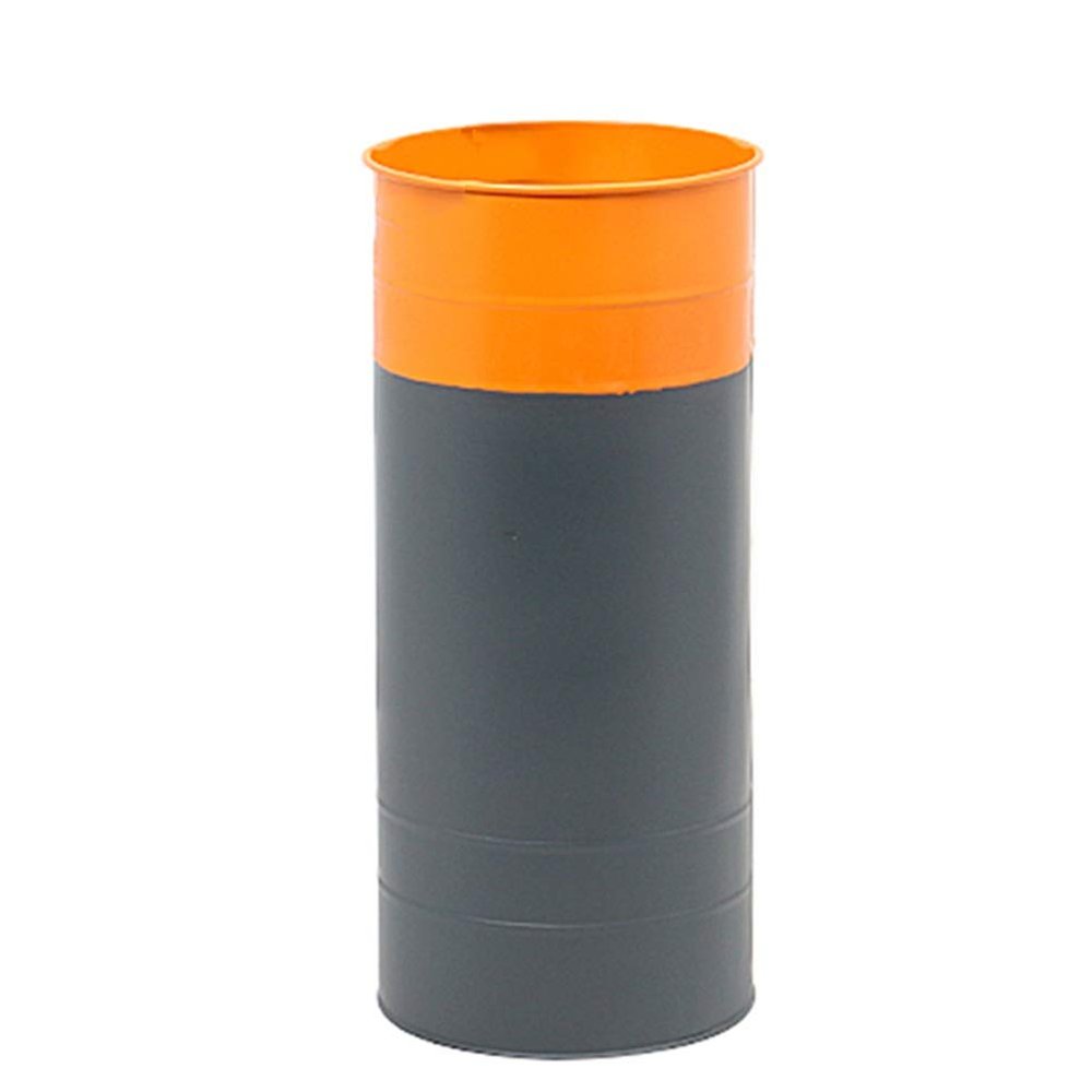 Umbrella Racks Metal Umbrella Stand Umbrella Holder, Modern and Simple Home Office Umbrella Cane Storage Bucket, with Mobile drip Tray and 4 Hooks, 21X47cm (Color : Grey+Orange)