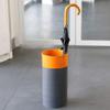 Umbrella Racks Metal Umbrella Stand Umbrella Holder, Modern and Simple Home Office Umbrella Cane Storage Bucket, with Mobile drip Tray and 4 Hooks, 21X47cm (Color : Grey+Orange) view 3