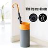 Umbrella Racks Metal Umbrella Stand Umbrella Holder, Modern and Simple Home Office Umbrella Cane Storage Bucket, with Mobile drip Tray and 4 Hooks, 21X47cm (Color : Grey+Orange) view 4
