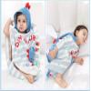 TONWHAR Kids Bath/Pool/Beach Hooded Poncho Towel-Cartoon Animal Pattern Cotton Beach Towel for Baby and Kids (Dinosaur, 5-9 Years/Height:43.3"-51.2") view 3