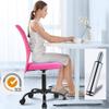 BestShop Home Office Chair, Mid Back Mesh Computer Desk Chair, Height Adjustable Small Task Chairs, No Armrest Rolling Swivel Chair for Boys Girls Student with Wheels, Pink view 3