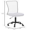 BestShop Home Office Chair, Computer Desk Chair, Mid Back Mesh Height Adjustable Small Chairs, Modern No Armrest Rolling Swivel Chairs for Boys Girls Students with Wheels, White view 2