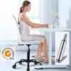 BestShop Home Office Chair, Computer Desk Chair, Mid Back Mesh Height Adjustable Small Chairs, Modern No Armrest Rolling Swivel Chairs for Boys Girls Students with Wheels, White view 3