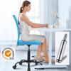 BestShop Home Office Chair, Computer Desk Chair, Mid Back Mesh Height Adjustable Small Modern Task Chairs, No Armrest Rolling Swivel Chairs with Wheels, Blue view 3