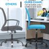 BestShop Home Office Chair, Computer Desk Chair, Mid Back Mesh Height Adjustable Small Modern Task Chairs, No Armrest Rolling Swivel Chairs with Wheels, Blue view 4