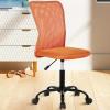 BestShop Home Office Chair, Mid Back Mesh Computer Desk Chair, Height Adjustable Small Task Chairs, No Armrest Rolling Swivel Chair for Boys Girls Student with Wheels, Orange view 1