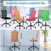 BestShop Home Office Chair, Mid Back Mesh Computer Desk Chair, Height Adjustable Small Task Chairs, No Armrest Rolling Swivel Chair for Boys Girls Student with Wheels, Orange view 2