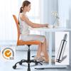 BestShop Home Office Chair, Mid Back Mesh Computer Desk Chair, Height Adjustable Small Task Chairs, No Armrest Rolling Swivel Chair for Boys Girls Student with Wheels, Orange view 3