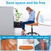 BestShop Home Office Chair, Mid Back Mesh Computer Desk Chair, Height Adjustable Small Task Chairs, No Armrest Rolling Swivel Chair for Boys Girls Student with Wheels, Orange view 4