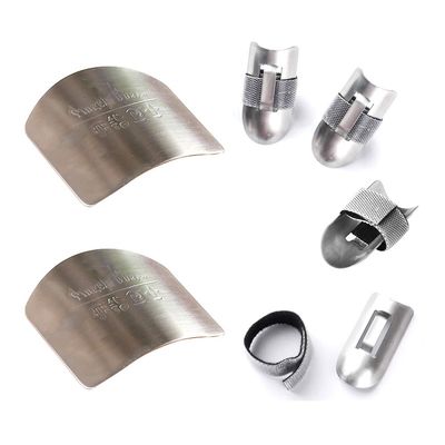 6 Pack Stainless Steel Finger Protector, Finger Guard, Chef Thumb Saver, Safe Fingertip Covers, Food Chopping Kitchen Tool for Slicing Cutting Dicing Vegetables Fruit Peeling