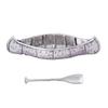 Basic Spirit Salt Bowl with Spoon - Canoe - Pewter Cellar Container Box for Salt, Spices, Snacks, Rice, Side Dishes, or Ice Cream view 1