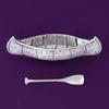 Basic Spirit Salt Bowl with Spoon - Canoe - Pewter Cellar Container Box for Salt, Spices, Snacks, Rice, Side Dishes, or Ice Cream view 2