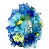 Artisan "Forever A Mermaid Beach, Coastal, Nautical Wreath With Blue and Yellow Flowers view 2