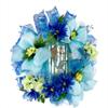 Artisan "Forever A Mermaid Beach, Coastal, Nautical Wreath With Blue and Yellow Flowers view 3