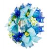 Artisan "Forever A Mermaid Beach, Coastal, Nautical Wreath With Blue and Yellow Flowers view 4