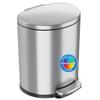 iTouchless SoftStep 5.3 Gallon Small Bathroom Trash Can with Odor Filter and Removable Inner Bucket, Stainless Steel, 20 Liter Semi-Round Step Pedal Garbage Bin for Bedroom, Home Office Cubicle view 1
