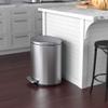 iTouchless SoftStep 5.3 Gallon Small Bathroom Trash Can with Odor Filter and Removable Inner Bucket, Stainless Steel, 20 Liter Semi-Round Step Pedal Garbage Bin for Bedroom, Home Office Cubicle view 2