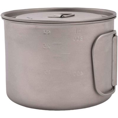 Olicamp Titanium Space Saver Camping Cooking Pot with Lid