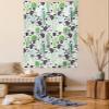 Ambesonne Cactus Tapestry Twin Size, Cartoon Style Inspired Drawing of Hedgehog Animals Saguaro and Prickly Pear, Wall Hanging Bedspread Bed Cover Wall Decor, 68" X 88", White Green view 1