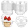 100ct Cupcake Holders Individual Cupcake Containers, Disposable Clear Plastic Single Cupcake Carrier with Dome Lid for Dessert To-Go, Muffin, Cheesecake, Pastries view 1