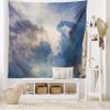 Ambesonne Clouds Tapestry King Size, Majestic Rain Storm Clouds Over The Sky High Above The Ground Environment Scenery, Wall Hanging Bedspread Bed Cover Wall Decor, King Size, Blue White view 2