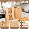 Funcoo 100 Pcs Paper Bread Bags for Homemade Sourdough Bread Bakery Storage Bags with Window, Large Thicker Bakery Loaf Bags for Baked Goods Packaging, Label Seal Sticker Included view 4