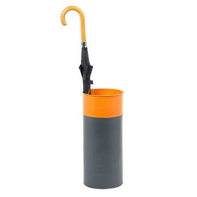 Umbrella Racks WXYZ Household Iron Umbrella Stand, Storage Long and Short Umbrellas, Umbrella Bucket with Drip Tray, 21x47cm/8.2x18.5in, Black, Orange (Color : Orange)