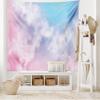 Ambesonne Pastel Tapestry King Size, Fantasy Sky Abstraction Smoky Clouds Foggy Ethereal Composition, Wall Hanging Bedspread Bed Cover Wall Decor, 104" X 88", Pink Blue view 2