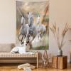 Ambesonne Horses Tapestry Queen Size, Stallion Horses Running on a Sky Background Male Champions Print, Wall Hanging Bedspread Bed Cover Wall Decor, Queen Size, White Orange view 2