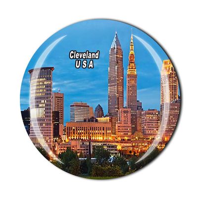 Cleveland USA 3D America Fridge Magnet Souvenir Crystal Glass Magnet Travel Souvenir Collection Gift Home Kitchen Decoration