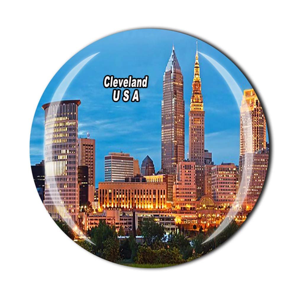 Cleveland USA 3D America Fridge Magnet Souvenir Crystal Glass Magnet Travel Souvenir Collection Gift Home Kitchen Decoration