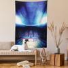 Ambesonne Basketball Tapestry Twin Size, Basketball Arena Court with Fans and Competition Theme Game Excitement Print, Wall Hanging Bedspread Bed Cover Wall Decor, Twin Size, Navy Black view 2