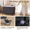 Greenstell Laundry Hamper with Wheels&Lid, 130L Large 3 Sections Clothes Hamper with 2 Types Removable Liner Bags, 5 Mesh Laundry Bags, Handwoven Divided Laundry Basket Black view 3